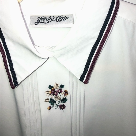 Yves St. Clair Vintage Button down long sleeve White Blouse Size 14 - Picture 2 of 9